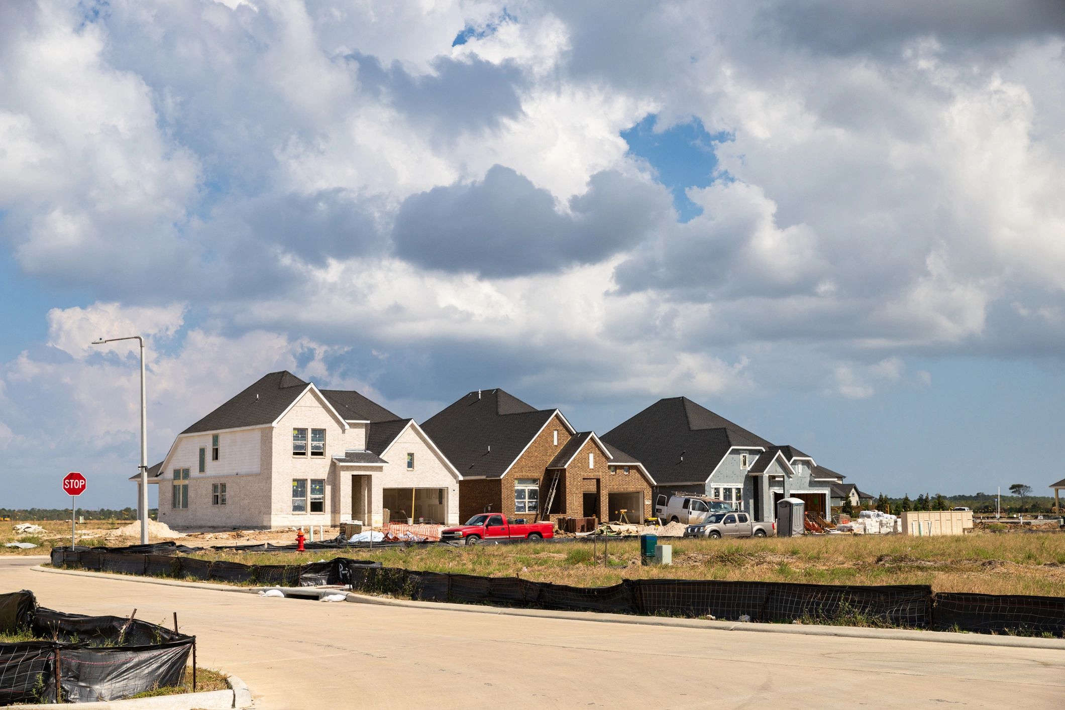 Row of suburban houses in Texas